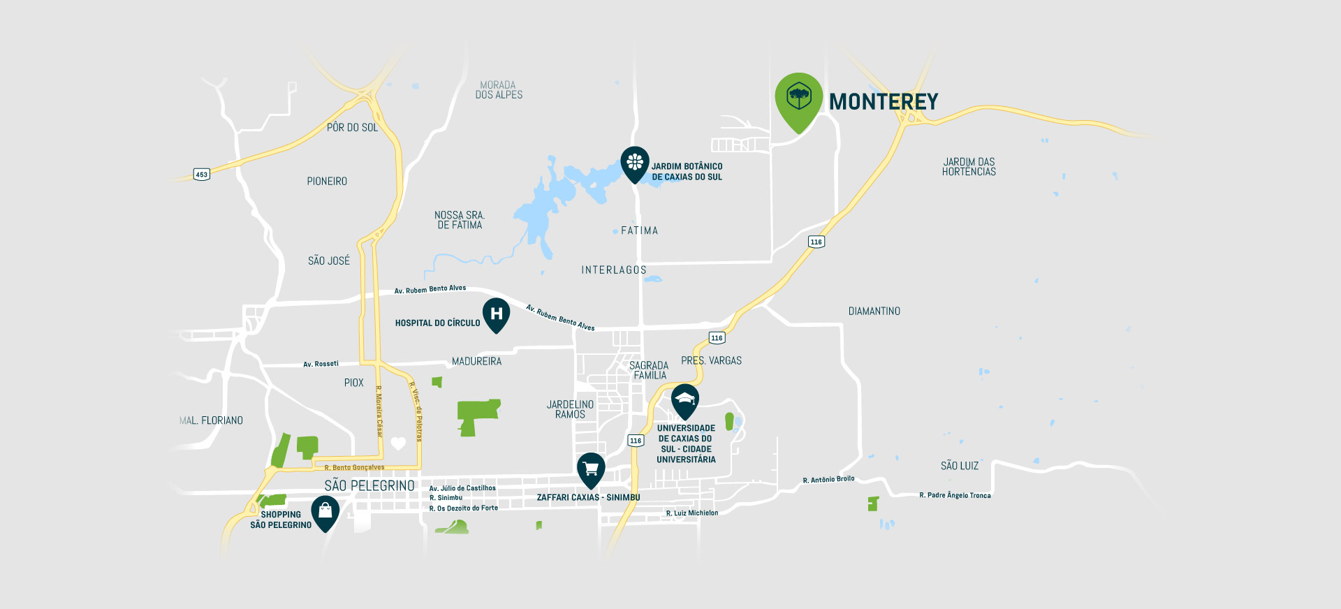 Localização Monterey Caxias